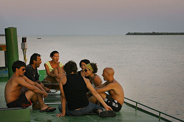 Linz Europa Tour - Probe auf dem Wohnschiffsdach